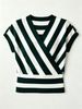 Striped Wrap Knit Top, Lightweight Breathable Blouse_ecoleips.com