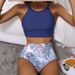 Women's High Waist Bikini Set Swimwear Quick Dry Sexy Stretchy Leaf Print Beach Pool Clothing_ecoleips.com