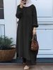 h707#Muslim Clothing Two-Piece Spring Autumn New Women's Sleeve Shirt And Long Pants Set_ecoleips.com