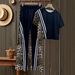 Leopard Print High Waisted Straight Leg Pants And Casual Short Sleeve T-Shirt Women's 2 Piece Set Comfortable Versatile Outfit_ecoleips.com