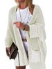 Women's Clothing Solid Color Long Sleeved Cardigan Knitted Cardigan Long Sleeve Open Front Sweater Coat Casual Loose Fit Fall Winter Solid Color_ecoleips.com
