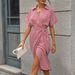 European American Cross-border Summer New Printed For Women, Casual Long Dress With Waist Cinching, V-neck, Short_ecoleips.com