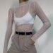 Women's Long Sleeved Mesh T-Shirt European American Ins Style Early Autumn Solid Color High Neck Slim Fit Top_ecoleips.com