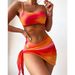 Women's Clothing Tie Dye Bikini Swimsuit Three Piece Mesh Skirt Split Bikini Swimsuit_ecoleips.com