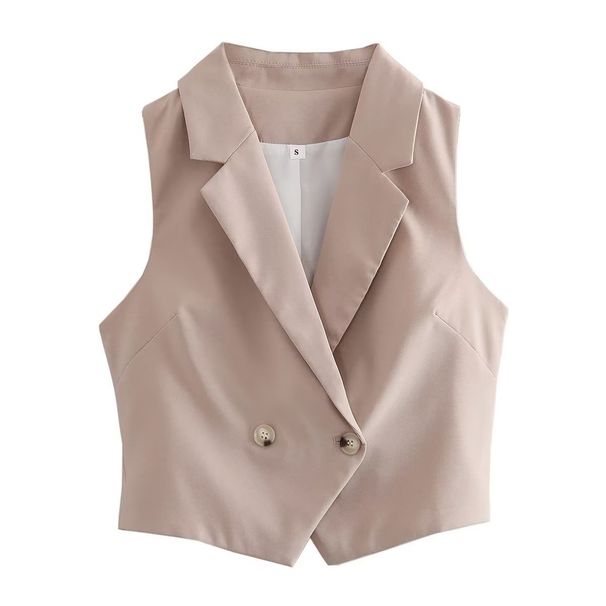 Women's clothing suit vest for women spring and autumn suit collar casual sleeveless women's vest jacket 8BS9678_ecoleips.com