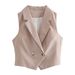 Women's clothing suit vest for women spring and autumn suit collar casual sleeveless women's vest jacket 8BS9678_ecoleips.com