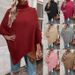 Women's High Neck Cape Poncho Sweater Knit Wrap Shawl Coat Soft Polyester Blend Oversized Fall & Winter Fashion_ecoleips.com