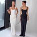 Women's Clothing Style Pleated Drape Evening Bridesmaid Dress For Women Sexy A-Line Drawstring Design For Formal & Casual For Women_ecoleips.com