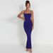 Women's Sexy Solid Color Halter Backless Ruched Bodycon Maxi Dress – Summer Party Gown 2026_ecoleips.com