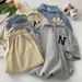 Comfy Waffle-Knit Women's Sportswear Set - Oversized Short-Sleeve Top & Loose Shorts(M-4XL, Light Gray, Beige, Blue, Dark Brown)_ecoleips.com