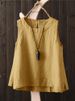 ZANZEA Women 2025 Summer Tank Tops Holiday Sleeveless Cotton Linen Casual Loose Beach Tees Oversized Solid Color Blouse Camis_ecoleips.com