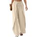 Women's Clothing New Elastic Waist Drawstring Wide Leg Loose Casual Fashion Pocket Trousers Women's Clothing_ecoleips.com