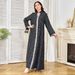 Women's Robe Clothing Muslim Long Skirt New Diamond Studded Long Sleeved Dress_ecoleips.com