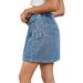 Women's Clothing Spring And Summer New Washed Elastic Waist Denim Short Skirt Skirt_ecoleips.com