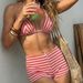 Women's Striped Terry Cloth Bikini Set - Sexy Swimwear For Beach & Pool - Comfortable & Stylish_ecoleips.com