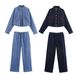 Women's Denim Shirt & Wide-Leg Jogger Pants Set - Stylish Urban Outfit For Casual & Office Wear Fashion Trends_ecoleips.com