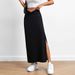 Voya Discounted Women's Simple And Fashionable Design Half Skirt With Spring And Summer High Waist And Hanging Feeling, Slit Long Skirt_ecoleips.com