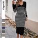 Women Elegant Striped Dress High Grade Fashion Casual Daily Party Wear_ecoleips.com