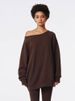 Oversized Drop Shoulder Streetwear Sweatshirt For Women - Chic Off-Shoulder Design, Thick Cotton Blend, Loose Fit, Trendy & Comfortable_ecoleips.com