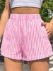 2025s 2025 Fashion Outdoor Vertical Striped Mid-Waist Wide-Leg Pants Beach Summer Women's Ultra-Short Shorts_ecoleips.com