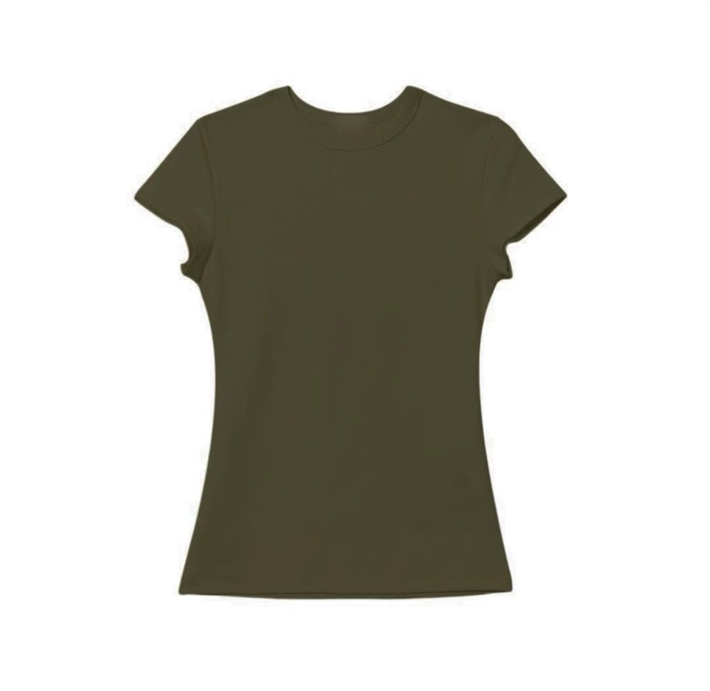 Women's Clothing Slim Fit Round Neck Top Straight Shoulder Sports Short Sleeve T Shirt_ecoleips.com