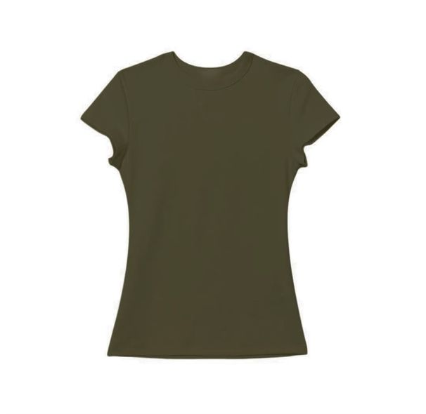 Women's Clothing Slim Fit Round Neck Top Straight Shoulder Sports Short Sleeve T Shirt_ecoleips.com