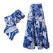 Women's One-Shoulder Ruffle Swimsuit - Floral Printed One-Piece Bathing Suit For Beach Vacation_ecoleips.com