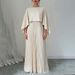 K New Solid Color Loose Bat Sleeves With Pleats, Irregular Slimming, Elegant Long Skirt Fashion Set_ecoleips.com
