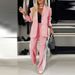 Women's Casual Blazer And Pants Set Long Sleeve Notch Lapel Suit For Fall Winter Office Travel, Stretchy Comfort Two Piece Outfit_ecoleips.com