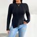 Women's Clothing Plus Size Women's Autumn And Winter New Simple Trend Design T Shirt Slim Long Sleeved Top_ecoleips.com