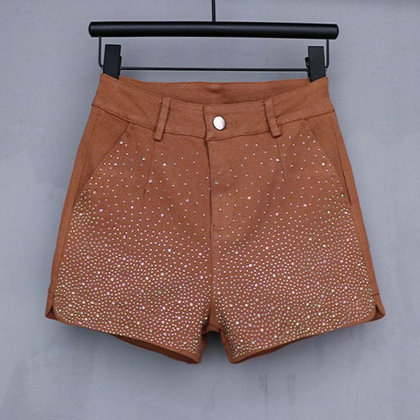 Women’s Clothing Hot diamond shorts for women dopamine new summer high waist slim stretch denim a wide leg hot pants for outdoor wear_ecoleips.com