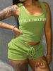 Summer Women's Fashion Knitted Vest And Pants Set European American Style Cross Border New Letter Print Patchwork Two Piece Outfit_ecoleips.com