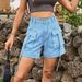 Women's Clothing Denim Work Pants Casual Pocket Shorts Elastic Waist Women_ecoleips.com
