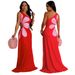 Women's Clothing oblique shoulder hollow print long skirt Slim sexy dress for women_ecoleips.com