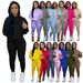 Women's Fleece Lined Hooded Tracksuit Set Soft Warm Two Piece Outfit for Fall Winter 15 Colors Available_ecoleips.com