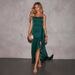 European American Cross-border 2025 Summer New Style Elegant And Sexy Ruffled Slit Dress For Women_ecoleips.com