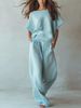 2026 Summer New European And American Casual Linen Suit For Women Loose And Thin, Drape Two-piece Set For Women_ecoleips.com
