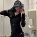 Summer New Pure Desire Style Hot Girl Hooded Long Sleeve T-Shirt Slim Fit Thin Sunscreen Cover-Up Casual Chic Top For_ecoleips.com