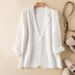 Real Photos Of 2026 Spring/Autumn Casual Linen Blazer For Women, Long Sleeve, Thin, Short, Cotton Linen Blazer_ecoleips.com
