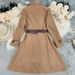 Women's Oversized Wool Blend Trench Coat - Elegant Long Double-Breasted Jacket For Fall & Winter, Khaki, S/M/L/Xl_ecoleips.com