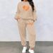 Women's Long Sleeved Heart Patterned Casual Clothing Set European American Style Print_ecoleips.com