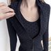 Luludarling Women's Three Piece Active Set Long Stand Collar Fitted Jacket Nude High Waisted Mini Skirt U Shaped Bra Vest_ecoleips.com