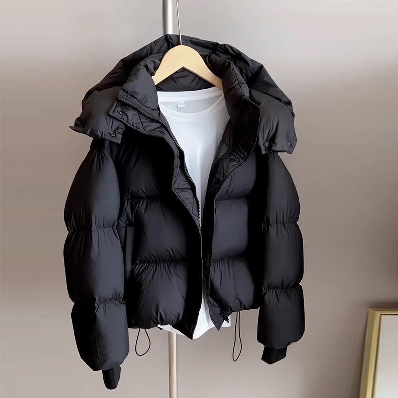 Women's Short Padded Coat – Winter-Ready Polyester Quilted Jacket With Spot Pattern (M-XXL, Pink/Black/White/Brown)_ecoleips.com