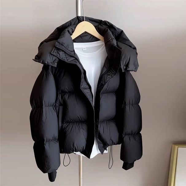 Women's Short Padded Coat – Winter-Ready Polyester Quilted Jacket With Spot Pattern (M-XXL, Pink/Black/White/Brown)_ecoleips.com