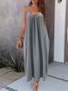 Women's Clothing Casual Dress Solid Color Suspenders Ladies Dress_ecoleips.com
