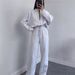 Women's Zipper Cardigan & Straight Pants Set – Autumn/Winter Casual Suit (S-XL, Light Gray/Dark Blue/Pinkish/Black/Red)_ecoleips.com