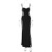 French Style Patchwork Lace Hollow out Waist Cinching Sexy Bodycon Dress for Women European American Foreign Trade Cross Border Trade_ecoleips.com