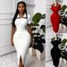 Women's Color Block Knit Dress With Lace Collar Single-Breasted Slim Fit Midi Skirt_ecoleips.com
