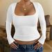 Women's Y2K Yoga-Style Long Sleeve T-Shirt & Tank Top Solid Color Trendy Casual Athletic Wear_ecoleips.com