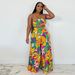 Women's Clothing Printed Tie Strap Wide Leg Pants Two Piece Suit_ecoleips.com
